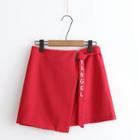 Wrapped Strapped A-line Mini Skirt