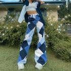 Color Block High Waist Bootcut Jeans