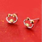 Pig Stud Earring 1 Pair - Silver & Gold - One Size