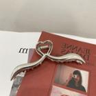 Heart Alloy Hair Clamp Silver - One Size