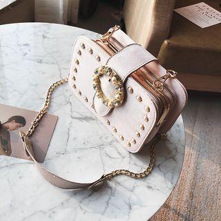 Buckled Beaded Cross Bag