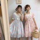 Watermelon Print Short-sleeve A-line Dress