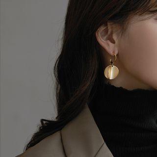 Disc Alloy Dangle Earring 1 Pair - Gold - One Size