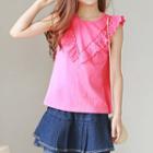 Family Matching Sleeveless Lace-trim Top