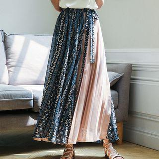 Pleated Panel A-line Skirt As Shown In Figure - One Size