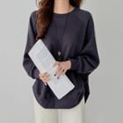 Round-hem Fleece Lined Sweatshirt