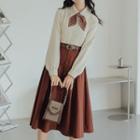 Collared Blouse / A-line Skirt / Set