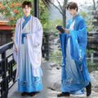 Crane Embroidered Midi Hanfu Jacket / Long-sleeve Top / Maxi Skirt / Set