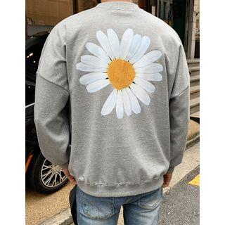 Daisy-printed Oversized Pullover