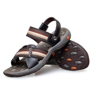 Genuine-leather Panel Sandals