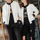 Couple Contrast Trim Jacket