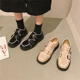 Reflexive Trim Platform Buckled Shoes