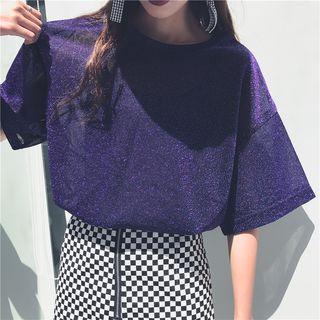 Shimmer Loose-fit Short-sleeve T-shirt