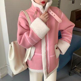 High-neck Faux Fleece Zip Jacket