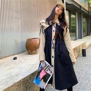 Long-sleeve Two-tone Coat Dress