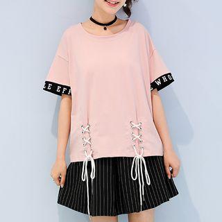 Lettering Trim Short-sleeve T-shirt