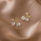 Cherry Rhinestone Alloy Earring 1 Pair - Gold - One Size