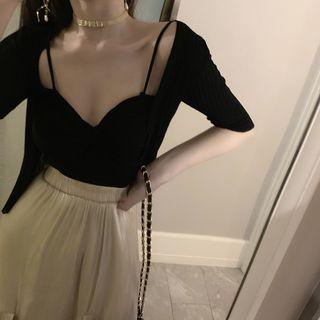 Plain Lightweight Cardigan Camisole - One Size