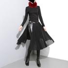 Pleated Sheer Skirt Black - One Size