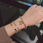 Set Of 3: Alloy Bracelet (assorted Designs) Gold - One Size