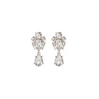 Rhinestone Alloy Dangle Earring 1 Pair - E5061 - Silver - One Size