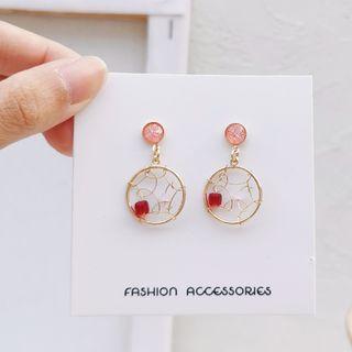 Faux Crystal Alloy Dream Catcher Dangle Earring