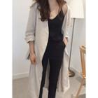 Wrap-front Linen Blend Robe Cardigan With Sash