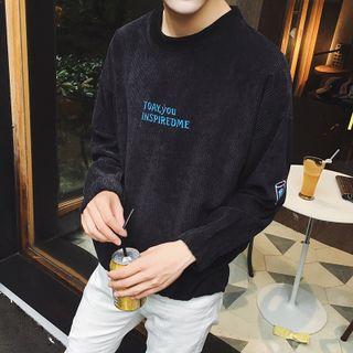 Lettering Corduroy Pullover