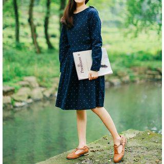 Clover Print Long Sleeve Dress