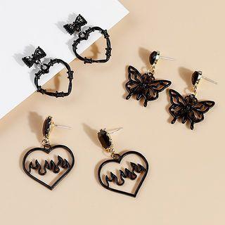Heartbeat / Heart / Butterfly Alloy Dangle Earring