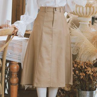 High-waist A-line Skirt Almond - One Size
