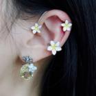 Floral Ear Cuff 1 Pc - Silver - One Size