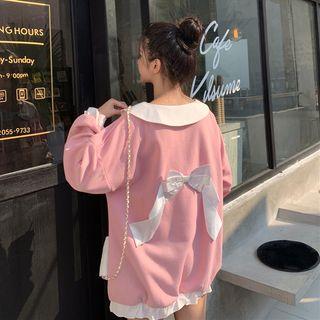 Cat Print Ribbon Sweatshirt