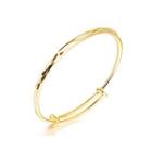Fashion Simple Plated Gold Geometric Round Bangle Golden - One Size
