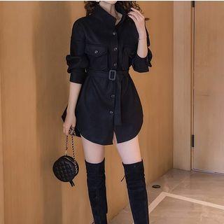 Tie-waist Button Jacket