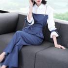Set: Long-sleeve Shirt + Wide Leg Jumpsuit