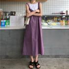 Midi Pinafore Dress Purple - One Size