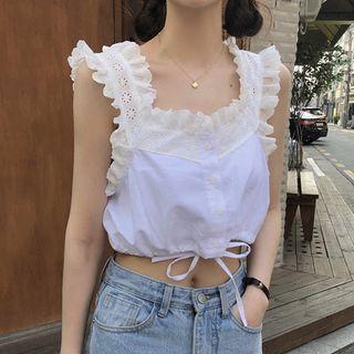 Cropped Tank Top White - One Size