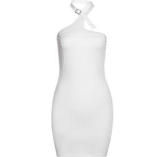 Halter-neck Buckled Bodycon Dress