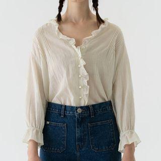 Wood Ear Flower Trim Shirt