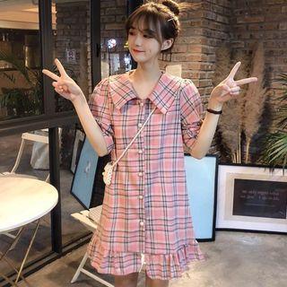 Gingham Blouse Dress