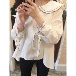 Sailor-collar Tie-sleeve Top