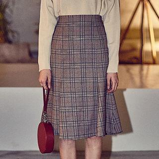 Godet-hem Plaid Mermaid Skirt