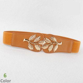 Leaf Accent Elastic Waist Belt