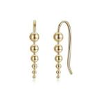 925 Sterling Silver Plated Champagne Gold Bead Earrings Golden - One Size