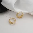 Metal Drop Earring 1 Pair - 925 Silver - Gold - One Size