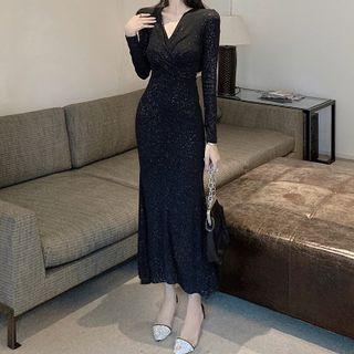 V-neck Maxi Mermaid Dress