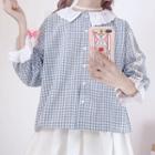 Check Blouse Blue - One Size