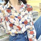 Long Sleeve Floral Printed Shirt As Shown In Figure - One Size