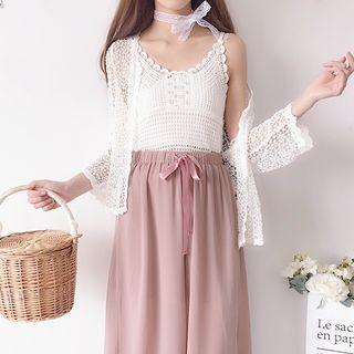 Camisole Top / Light Jacket / Wide Leg Pants